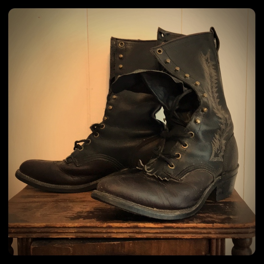 Leather boots